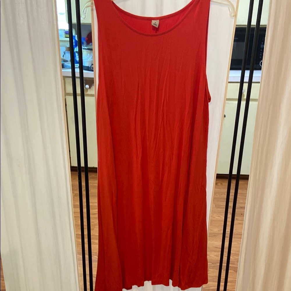Old Navy Red Sleeveless Midi Dress